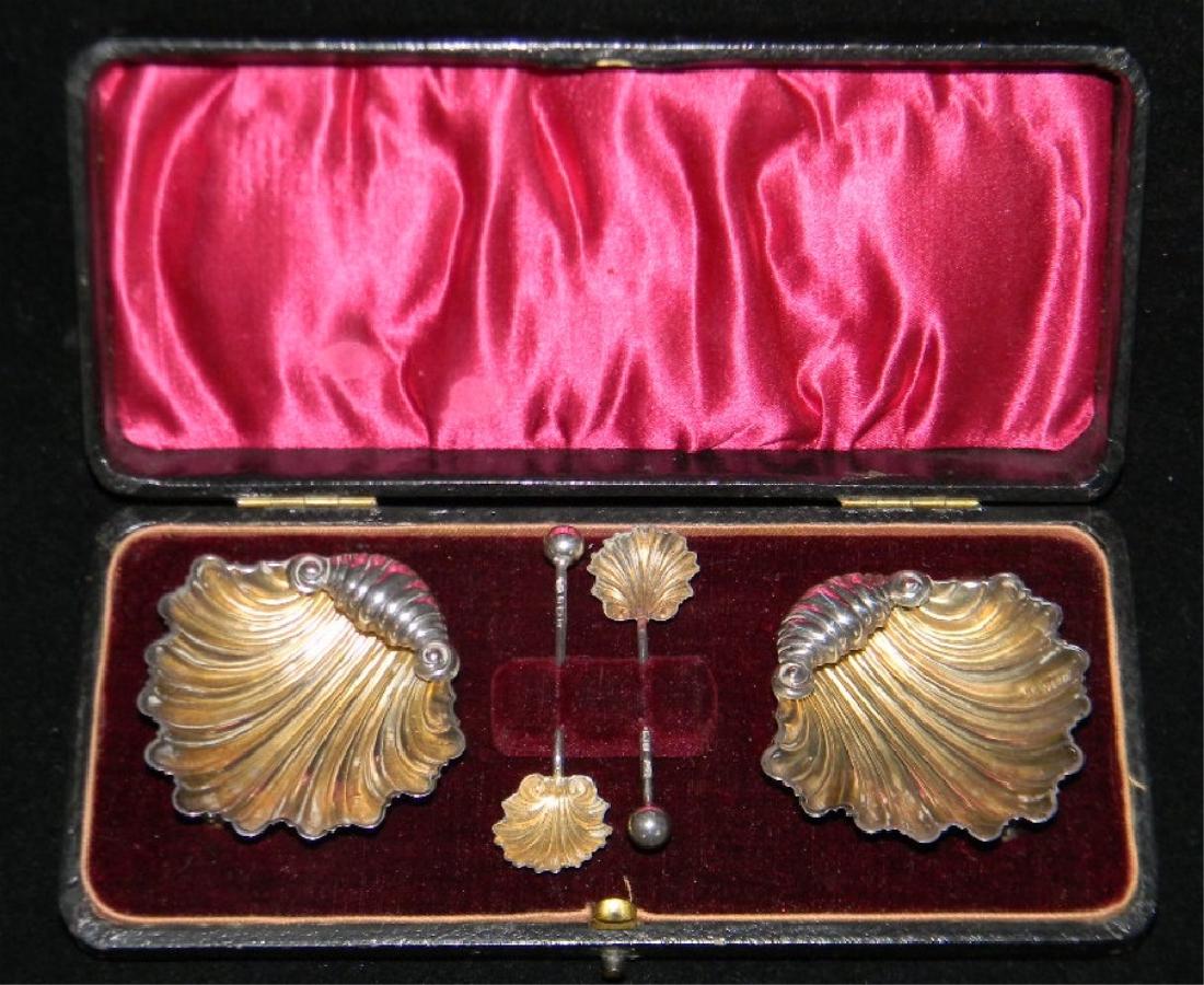 JOSEPH GLOSTER STERLING SHELL SALTS & SPOONS (1 of 8)