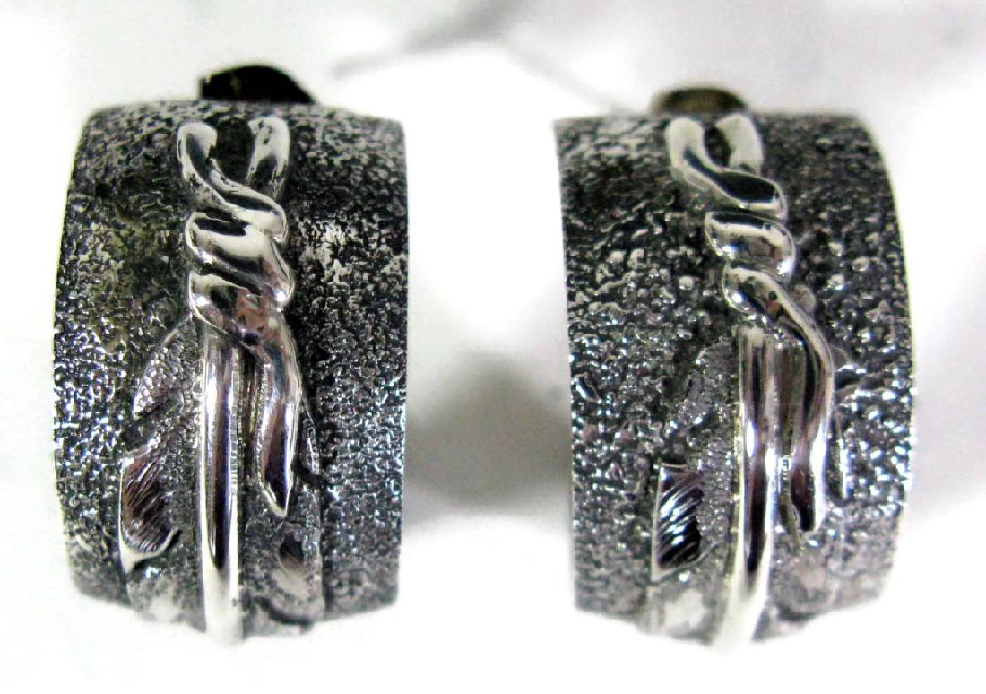 BEN BEGAYE STERLING SILVER FEATHER HOOP EARRINGS (1 of 4)