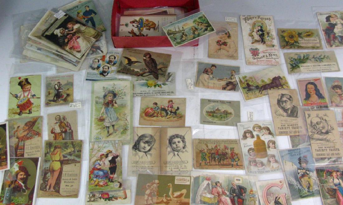 COLLECTION OF 50+ LITHO ADVERTISING TRADE CARDS (1 of 9)