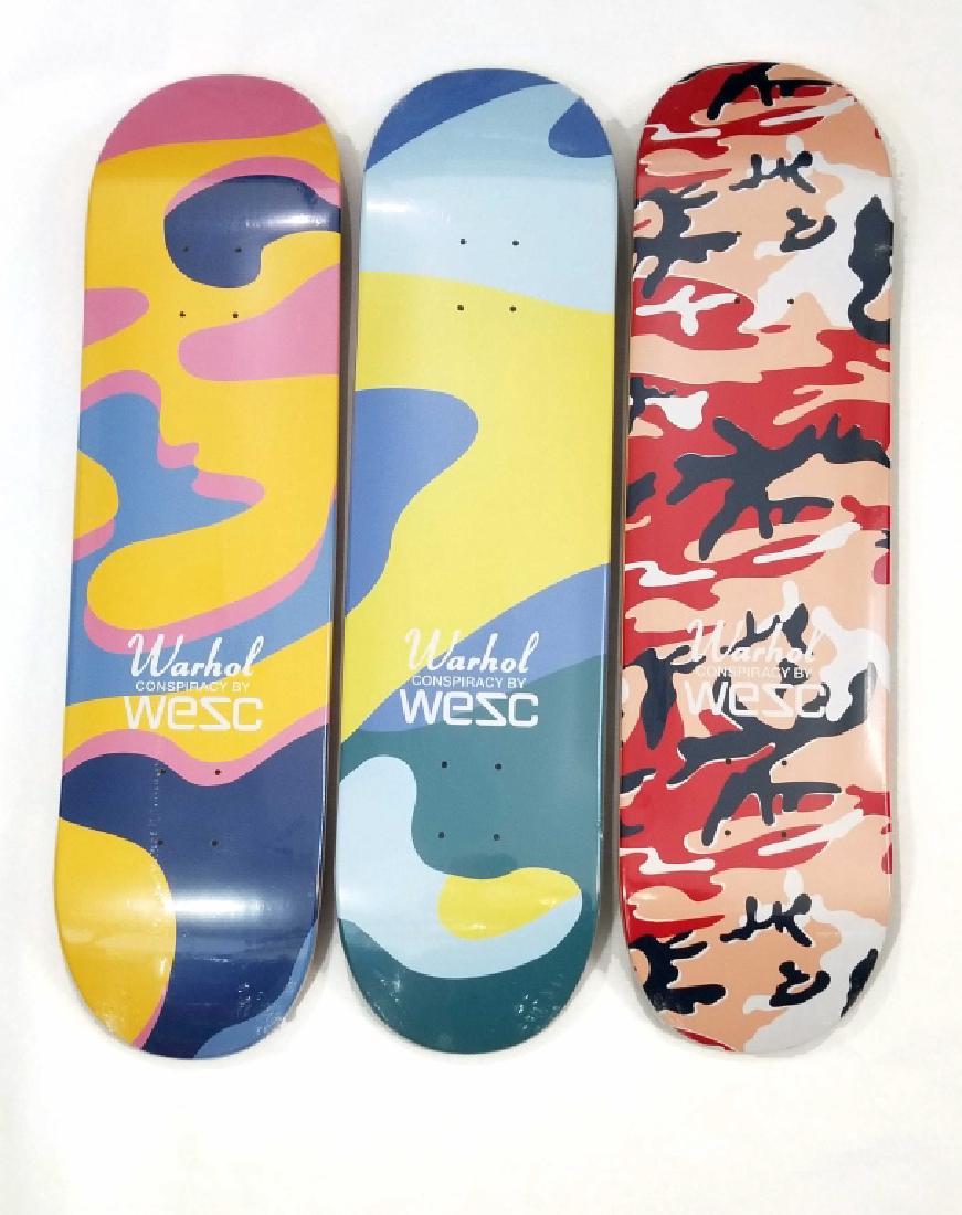 3 AFTER ANDY WARHOL CAMOUFLAGE SKATEBOARD DECKS (1 of 5)