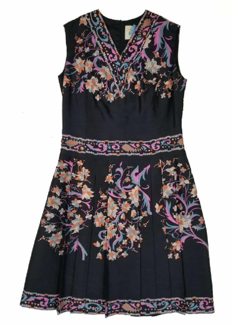 FRENCH BLACK SILK CHINOISERIE PARTY DRESS (1 of 6)