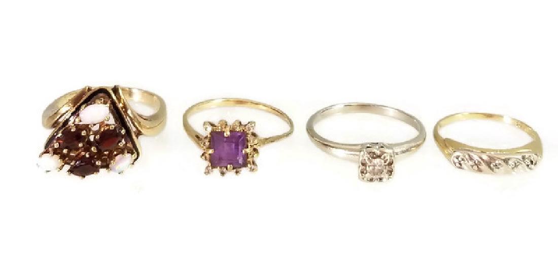4 ANTIQUE & VINTAGE 14K DIAMOND & GEMSTONE RINGS (1 of 5)