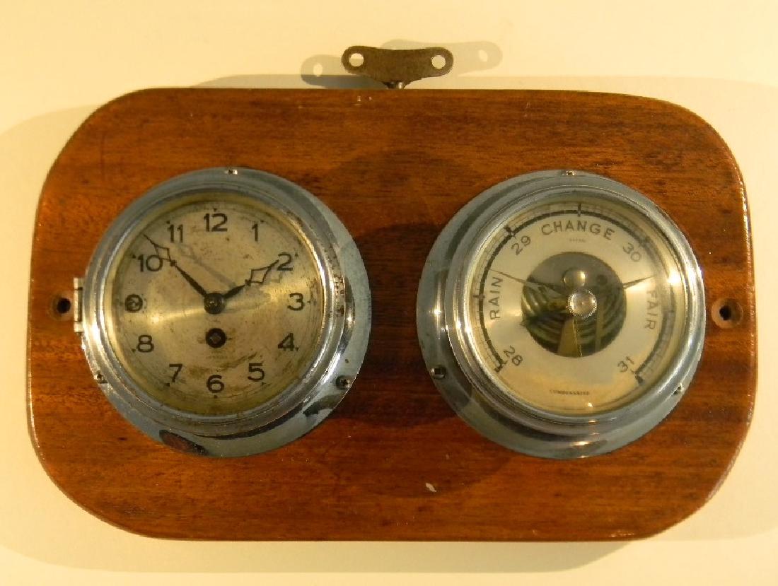VINTAGE SALEM SHIPS CLOCK AND BAROMETER (1 of 8)