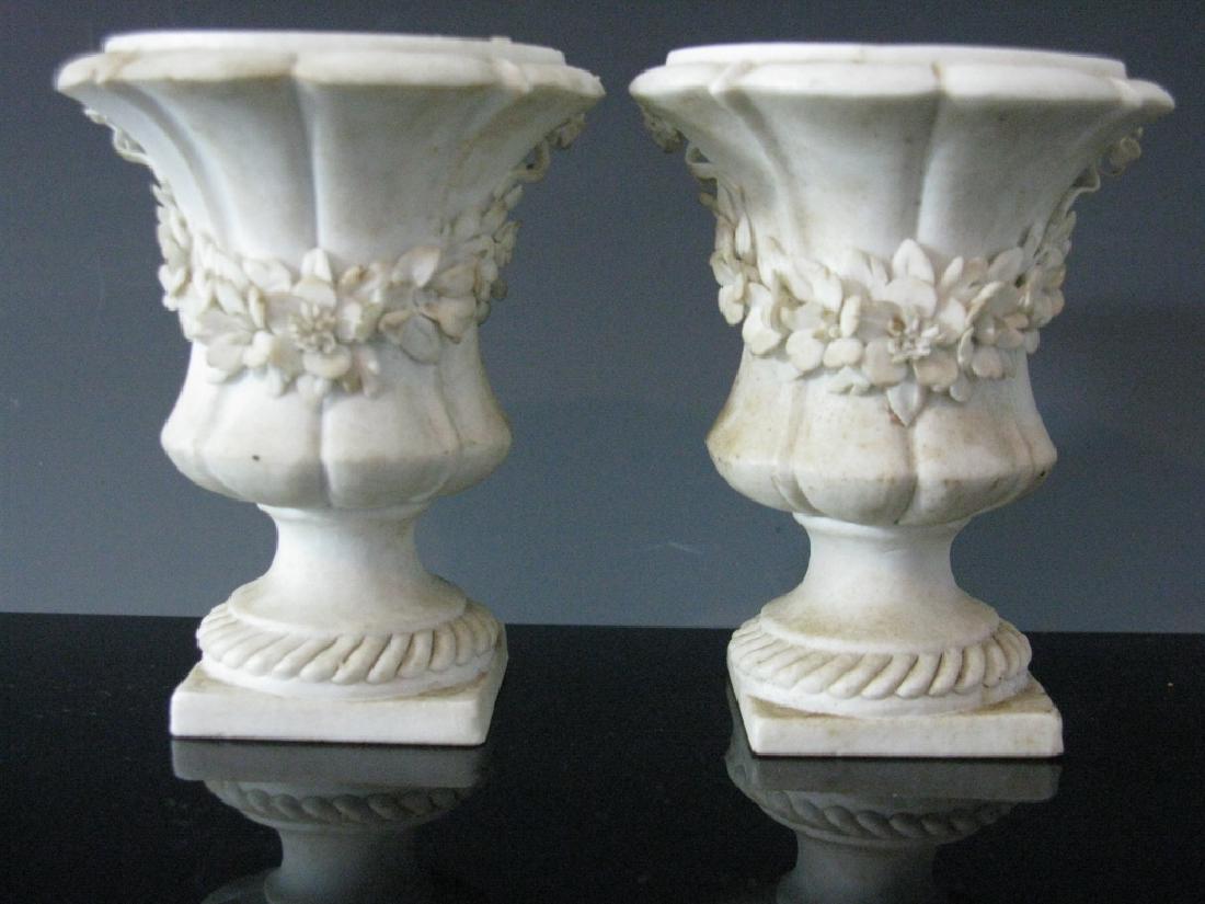 PAIR FRENCH SEVRES STYLE PARIAN URNS / VASES (1 of 10)