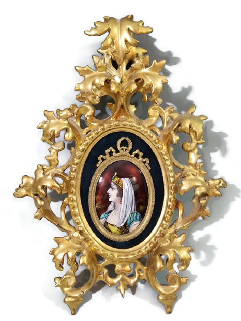 FRENCH ENAMEL ON COPPER PORTRAIT PAINTING SIGNED (1 of 5)