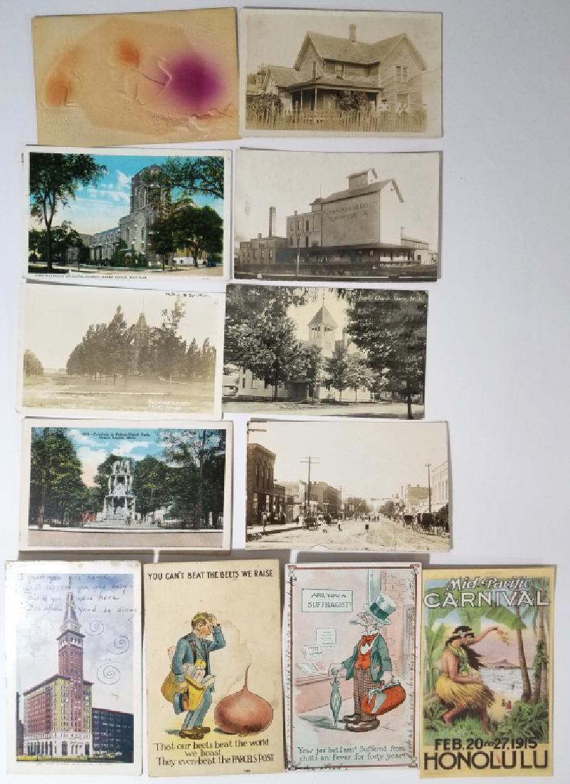 EMPHEMERA POST CARDS AND VICTORIAN PHOTO ALBUM: EMPHEMERA POST CARDS AND VICTORIAN PHOTO ALBUM: Michigan: Ogemaw County Courthouse, Sparta Grand Rapids, UBA Hospital, Levering, Illinois - Montgomery Ward Building, Chicago Alma Roller Mills, Alma Ka