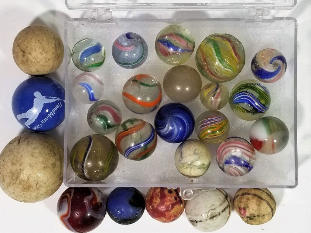 GERMAN LATTICINO GLASS & CERAMIC MARBLE COLLECTION (1 of 9)