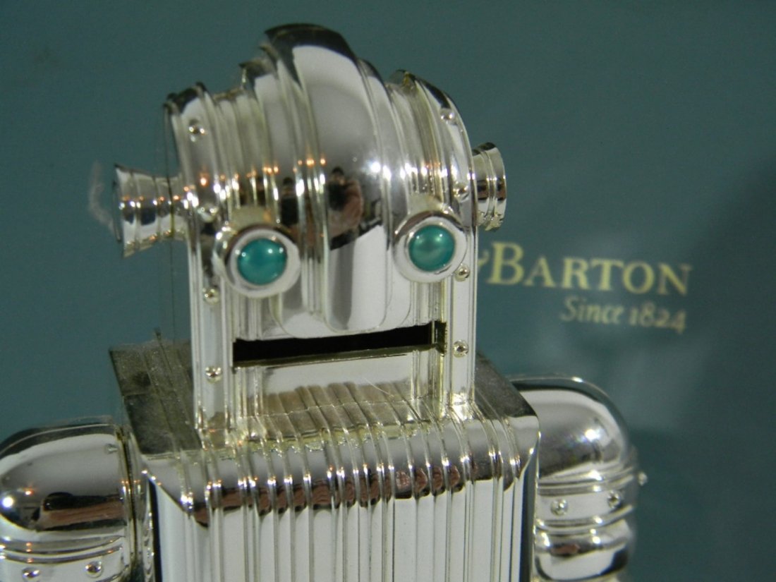REED & BARTON SILVER-PLATE ROBOT COIN BANK (1 of 6)