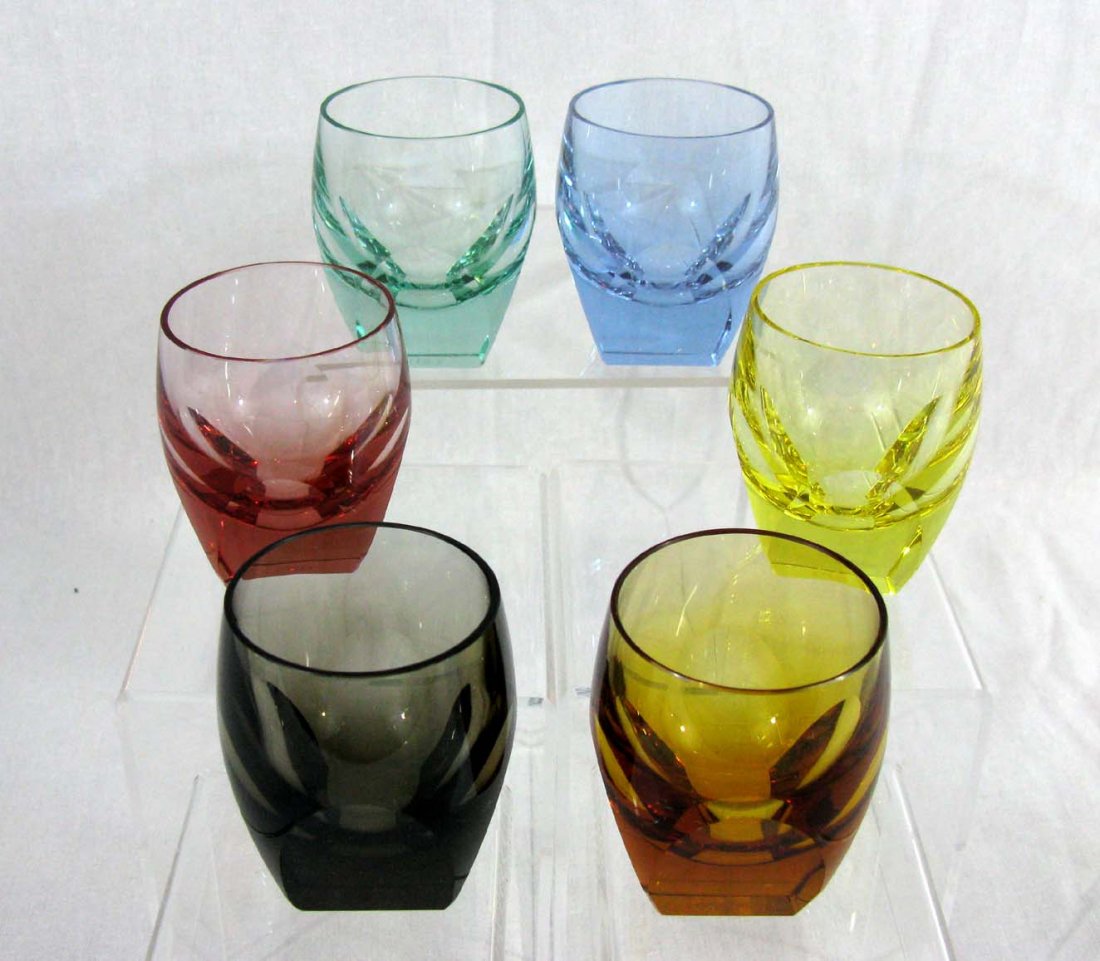 Set of 6 Signed Moser Shot Glasses by Rudolf Eschler