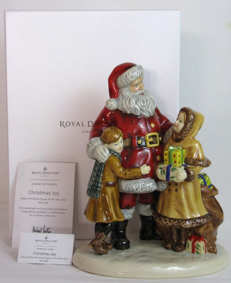 Royal Doulton Santa Christmas Joy HN5548: Royal Doulton 2012 Annual Father Christmas (Santa Claus) Ceramic Figurine Christmas Joy HN5548. Limited to one year of production and includes original box and original certificate paperwork; 8.75"h.