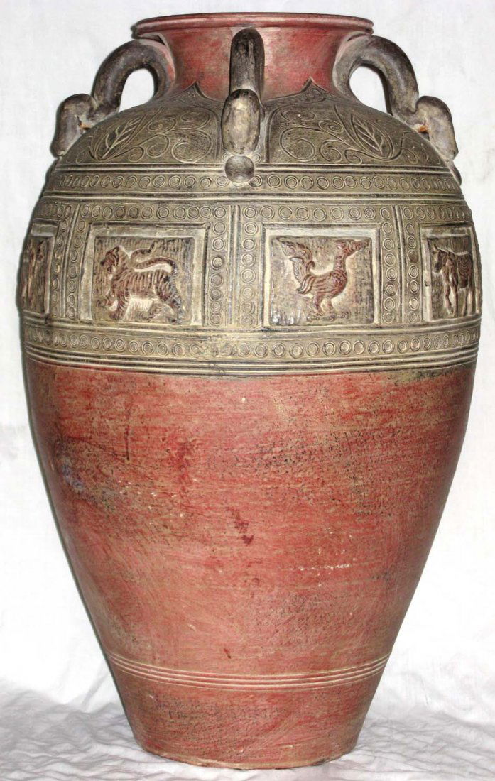 30"h Thrown Ceramic Terracotta Floor Vase; 2 of 2 Sep 29, 2013 Rare