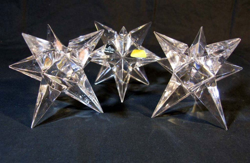 3 Rosenthal Crystal Stars Candle Holders