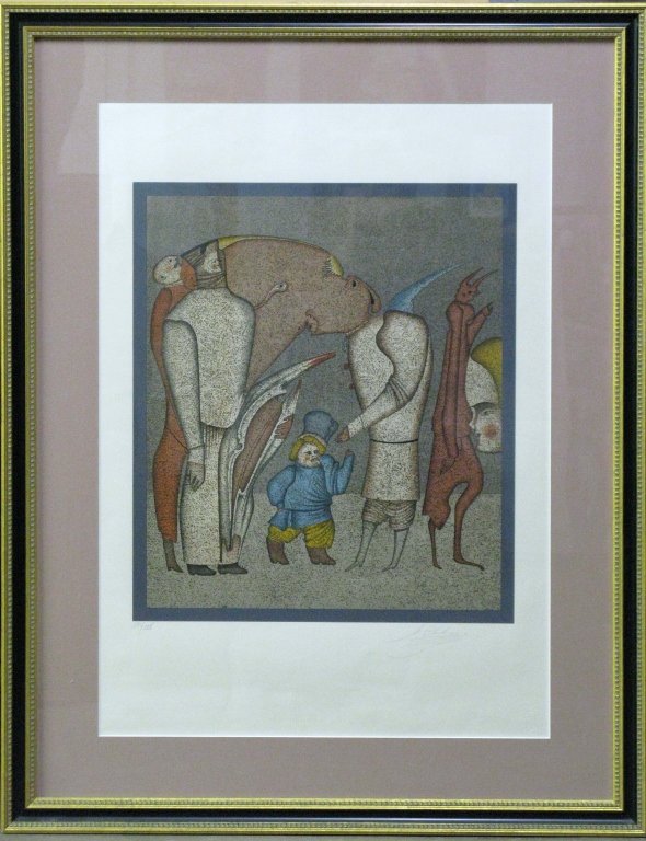 Mihail Chemiakin Ltd Ed Lithograph: Lithograph by Mihail Chemiakin. This piece was published Jacques Carpentier, Paris and printed by Mourlot, Paris. This piece has been signed on the face by the artist and was released in a numbered ed