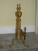 PAIR OF 19TH C BRASS ANDIRONS WITH URN FINIALS - 3