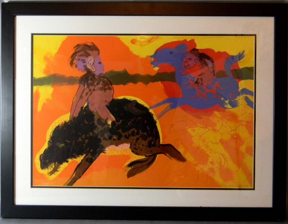 ROBERT BEAUCHAMP c. 1970 LITHOGRAPH SANS TITRE I: Robert Beauchamp (1923 - 1995, America), c. 1970 Lithograph titled, "Sans Titre I". Signed in graphite by the artist and released in a limited numbered edition 43 of 100, lithograph measures 18"h x 26