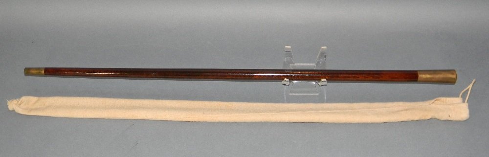 U. S. ARMY OFFICER'S MILITARY SWAGGER STICK: U. S. ARMY OFFICER'S MILITARY SWAGGER STICK: Vintage, high quality presentation swagger stick with a varnished mahogany shaft tipped with a brass cap having the pommel with a Colonel's eagle rank insi