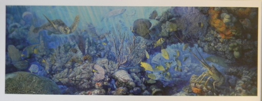 CHRISTOPHER STILL SIGNED LTD ED LITHOGRAPH: Christopher Still (20th/21st c., America) Offset lithograph titled, "Beyond the Seven Mile Bridge", includes key detailing the individual aspects of the image. Hand signed by the artist, numbered 274 