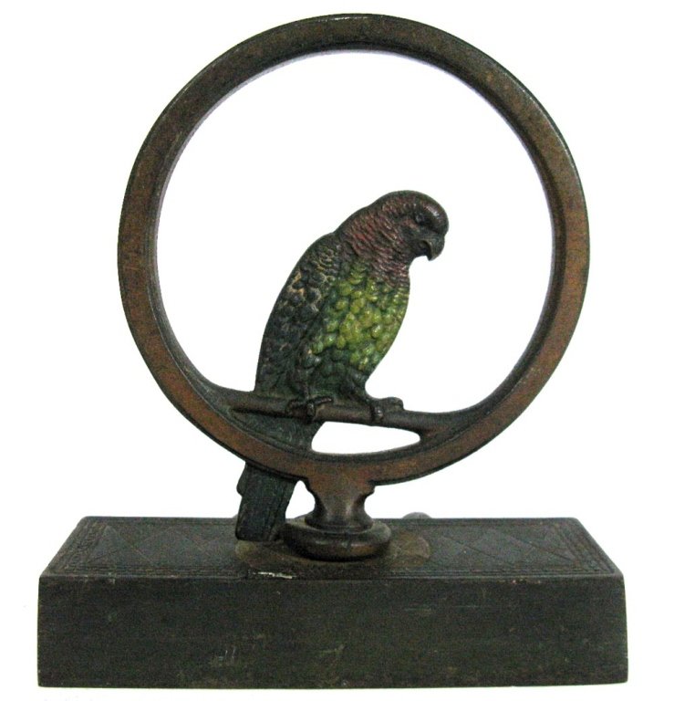 BRADLEY & HUBBARD: PARAKEET BIRD DOORSTOP (1 of 5)