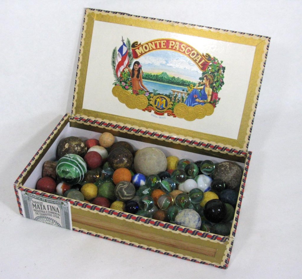 100+ MARBLES: GLASS, BENNINGTON CLAY, STEEL (1 of 10)