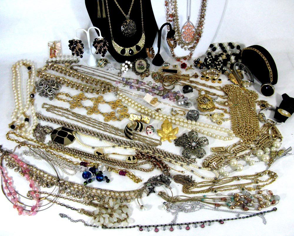COSTUME JEWELRY: Necklaces, Earrings, Bracelets & Watch (1 of 10)
