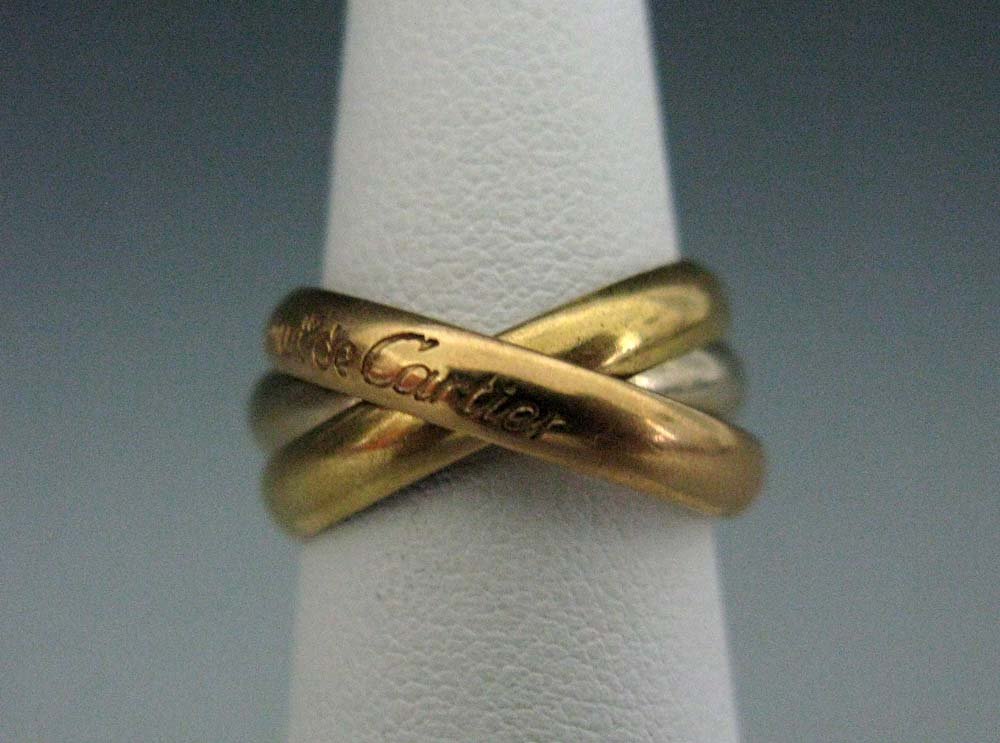 CARTIER 18K TRI-COLOR GOLD RING TRINITY SERIES (1 of 5)