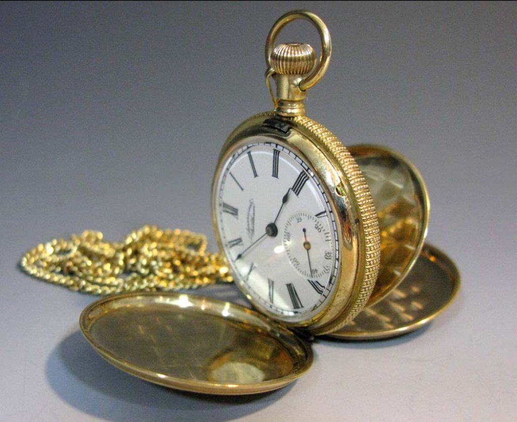 AMERICAN WALTHAM POCKET WATCH IN 14 GOLD CASE (1 of 7)