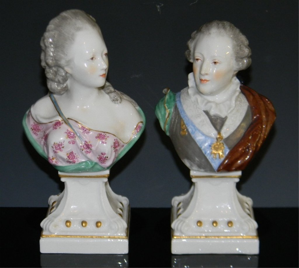 PORCELAIN BUSTS KING LOUIS XV & MADAME DUBARRY (1 of 8)