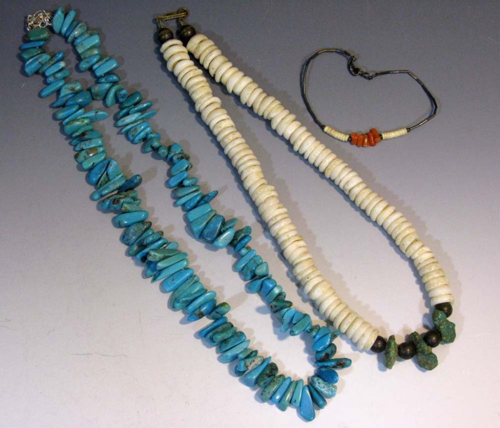 2 NATIVE AMERICAN TURQUOISE & HEISHI NECKALCES (1 of 2)