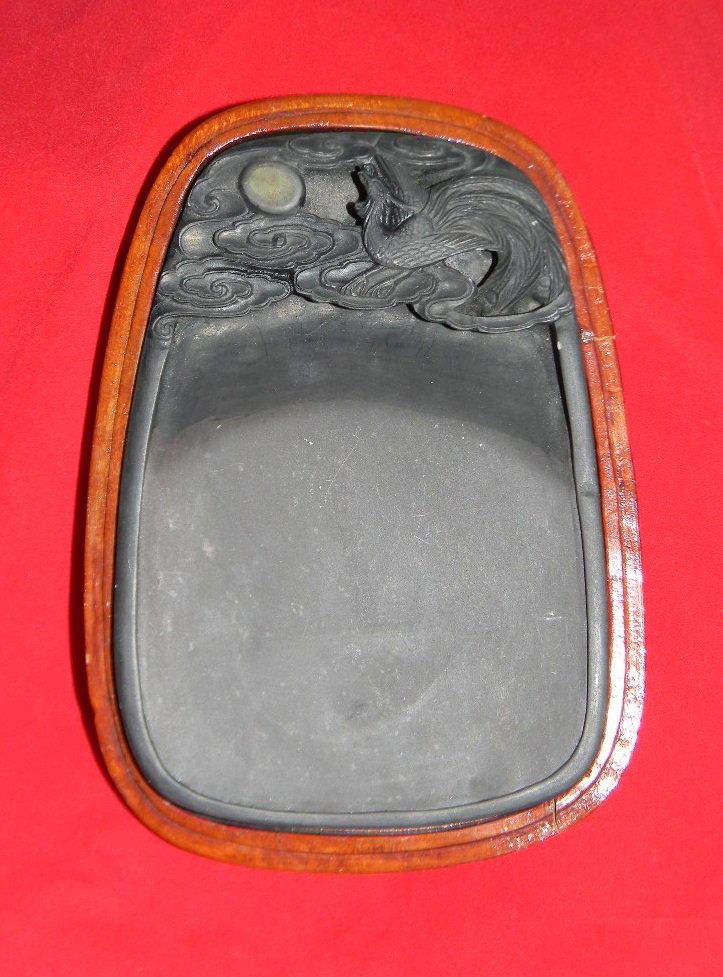 CHINESE INK STONE CARVED WITH FENGHUANG IN CLOUDS (1 of 6)