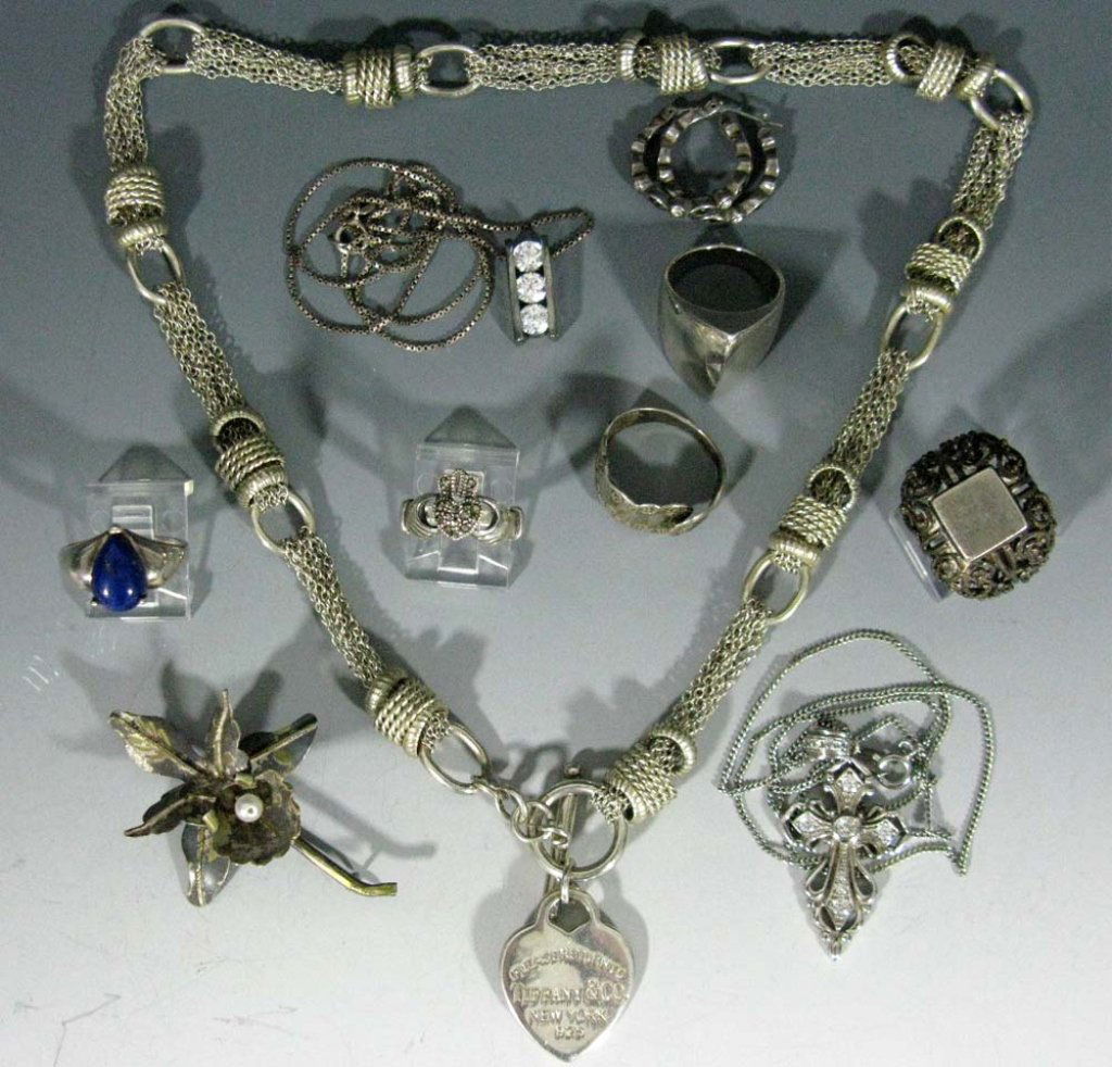 STERLING SILVER NECKLACES, EARRINGS & RINGS (1 of 5)