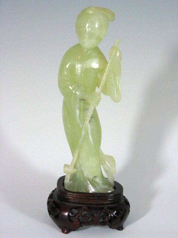 C. 1890 CHINESE AVENTURINE JADE FIGURATIVE CARVING (1 of 5)