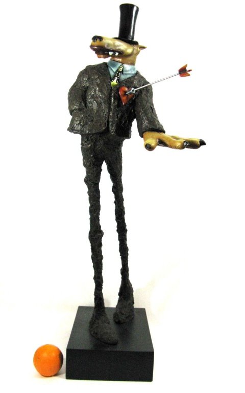 MARKUS PIERSON DENIAL LIMITED EDITION SCULPTURE: Markus Pierson, hand painted, limited edition resin sculpture with a faux bronze finish. Signature and edition number engraved into the base, numbered 80 of 95, dimensions: 32.75"h x 20"l x 8.5"w. PRO