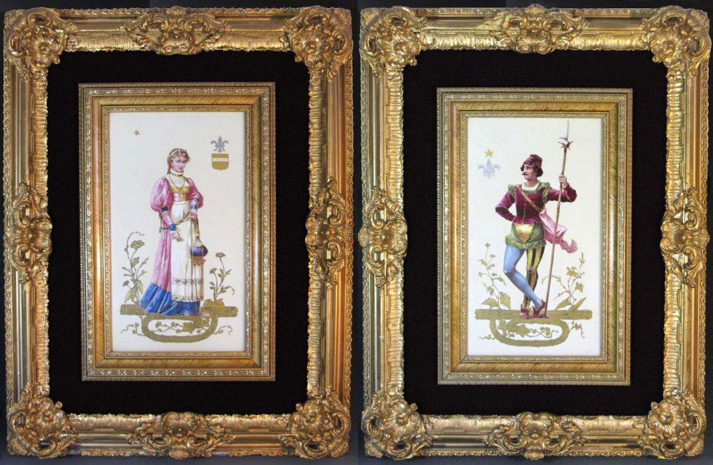 PAIR OF SIGNED LIMOGES PORCELAIN PLAQUES (1 of 10)