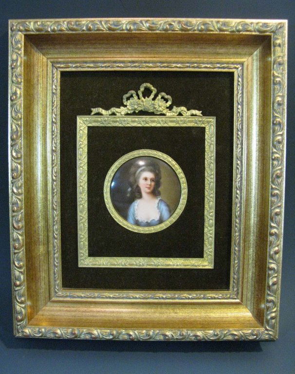 HAND PAINTED MINIATURE SIGNED PORCELAIN PORTRAIT (1 of 5)