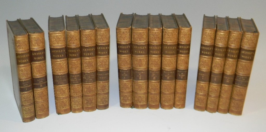 LIBRARY OF PRINCE LEOPOLD 1845 THOMAS ARNOLD: From library of Prince Leopold Duke of Albany (1853 - 1884, United Kingdom), youngest son of Queen Victoria with his bookplate affixed to the front. 15 Volumes of The Life and Correspondence of Thomas