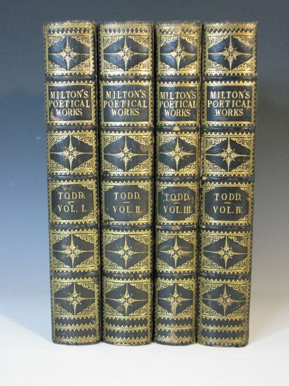 4 BOOKS: 1842 MILTON'S POETICAL WORKS FINE BINDING (1 of 8)