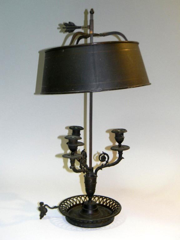 3 ARM FRENCH BOUILLOTTE LAMP HOUBIGANT CHARDIN, PARIS (1 of 8)