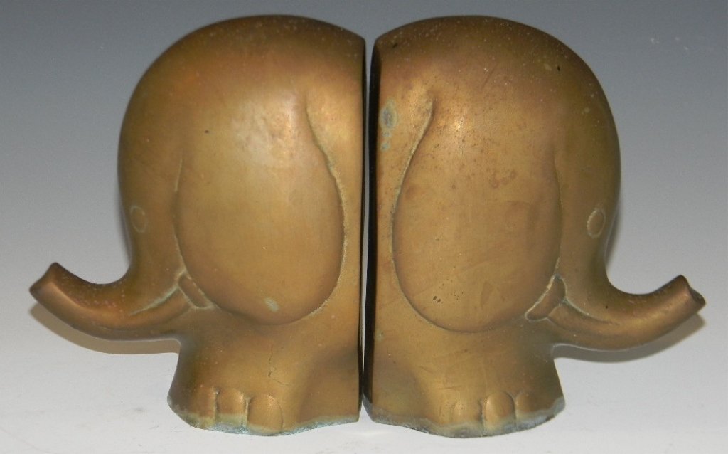 PAIR METAL CLAD REPUBLICAN ELEPHANT BOOKENDS BILIRAKIS (1 of 5)