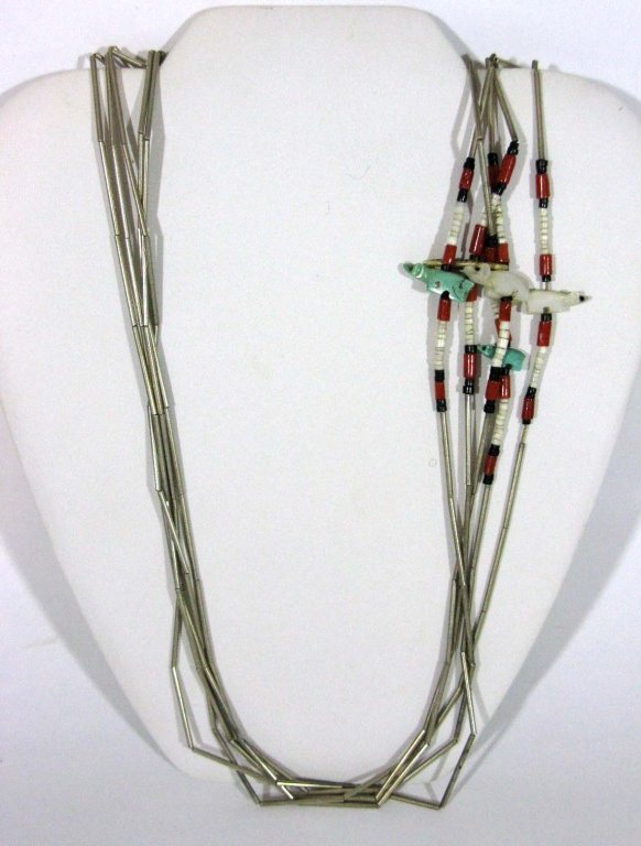 NATIVE AMERICAN FOUR STRAND FETISH NECKLACE (1 of 4)