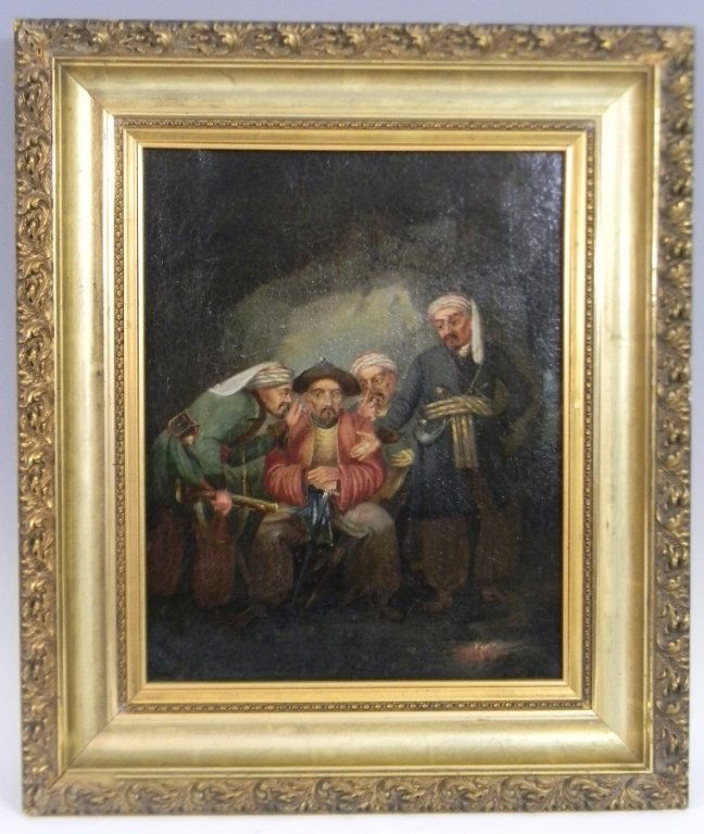 19TH C OIL ON CANVAS ORIENTALIST GENRE SCENE (1 of 6)