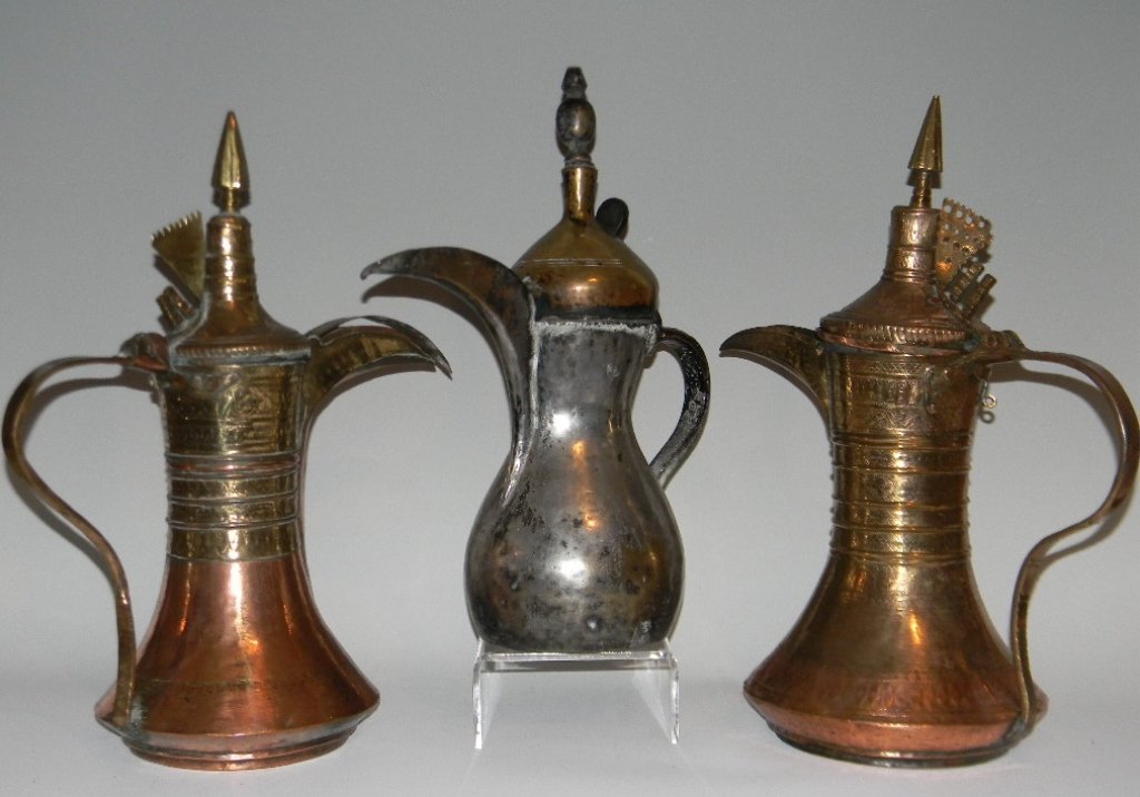3 @ LARGE ANTIQUE DALLAH NIZWA TURKISH COFFEE POTS (1 of 10)