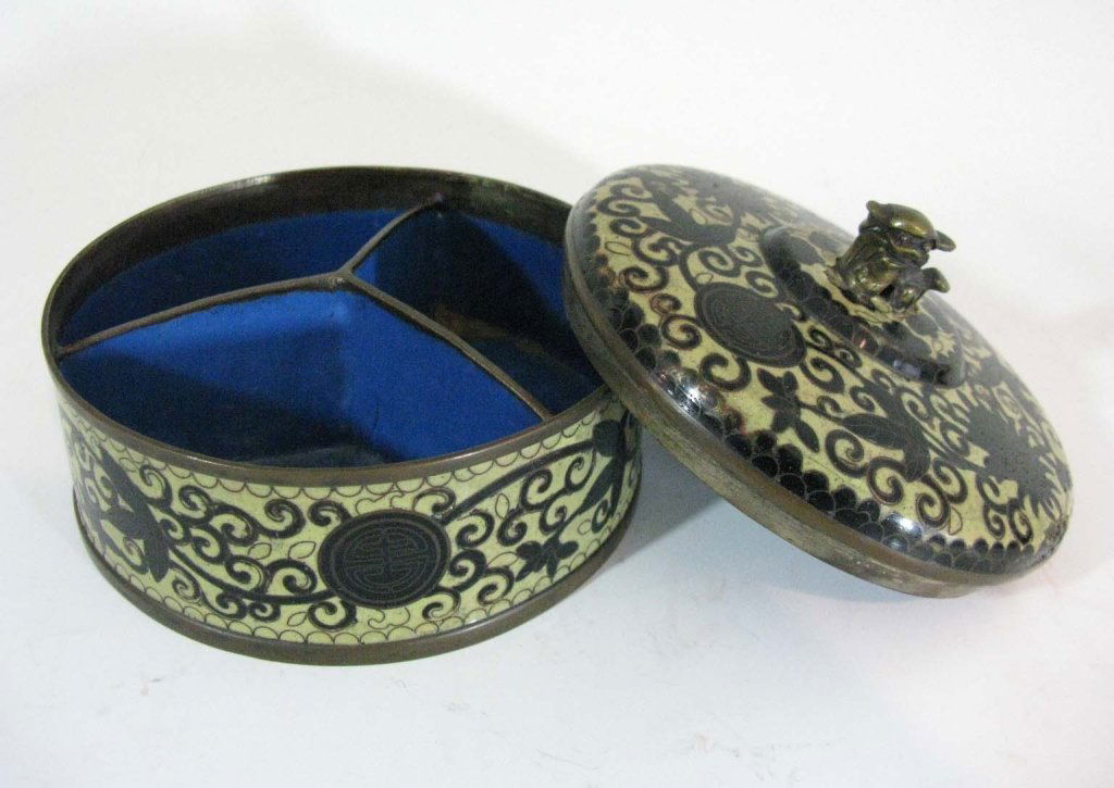 19TH C. CHINESE YELLOW GROUND CLOISONNE BOX (1 of 7)