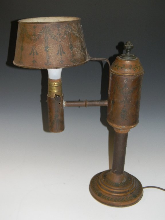 PAINTED TOLE METAL CANDLE LAMP HOUBIGANT CHARDIN (1 of 8)