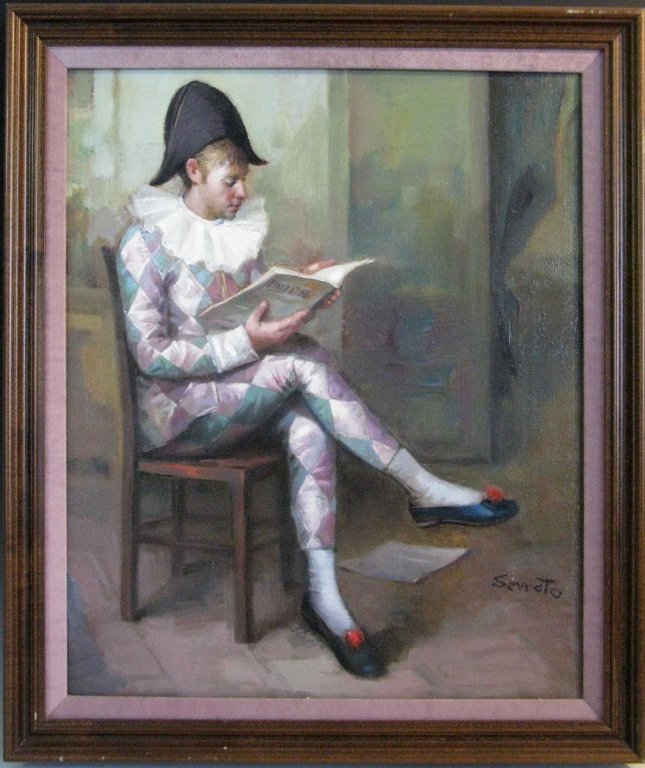 RUGGERO SERRATO OIL ON CANVAS ITALIAN HARLEQUIN (1 of 9)