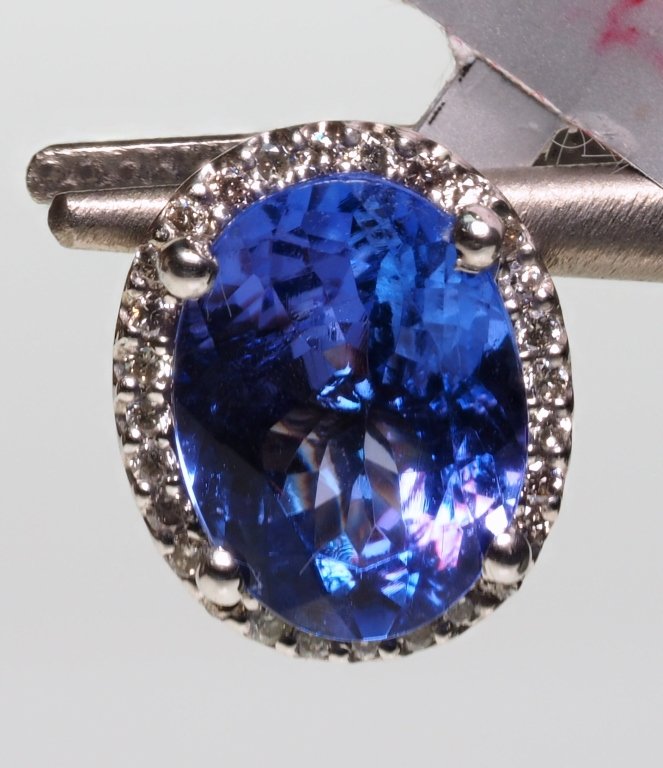 14K GOLD TANZANITE 2.41CARATS AND DIAMOND SLIDE PENDANT (1 of 2)