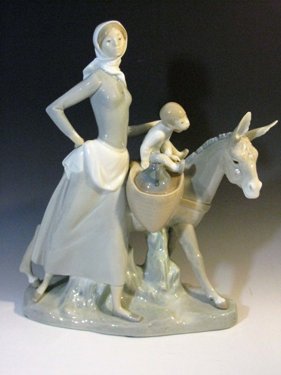 LLADRO CERAMIC FIGURINE WOMAN DONKEY 4666 (1 of 7)