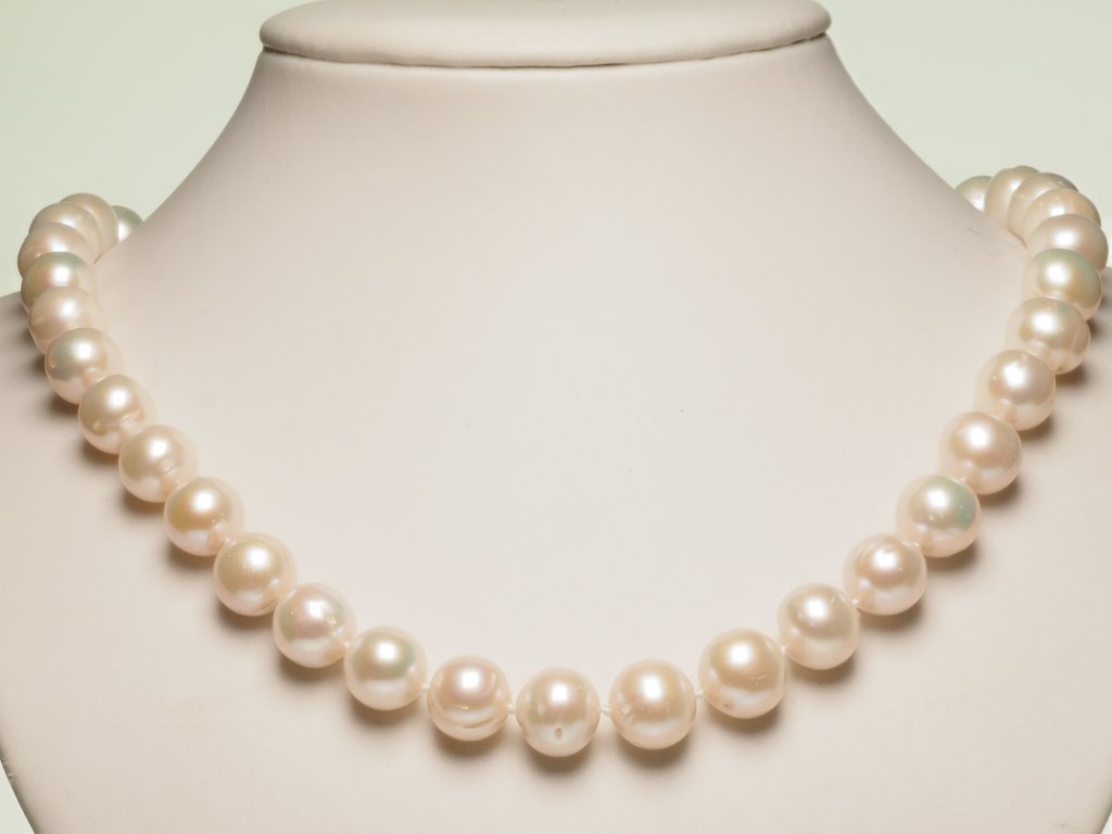 FRESHWATER PEARL KNOTTED NECKLACE STERLING CLASP (1 of 6)