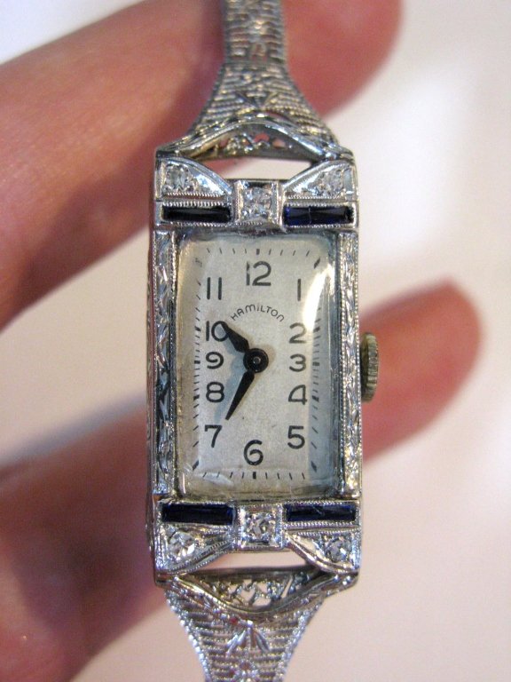 HAMILTON ART DECO WATCH W/18K & 14K GOLD CASE (1 of 7)