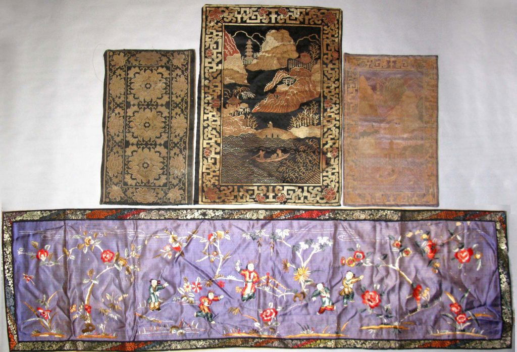 4 @ CHINESE SILK EMBROIDERY AND TEXTILE PANELS (1 of 7)
