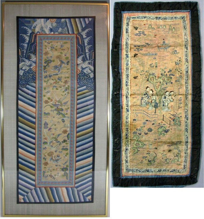 2 CHINESE KESI PANEL & EMBROIDERED ROBE CUFFS (1 of 9)